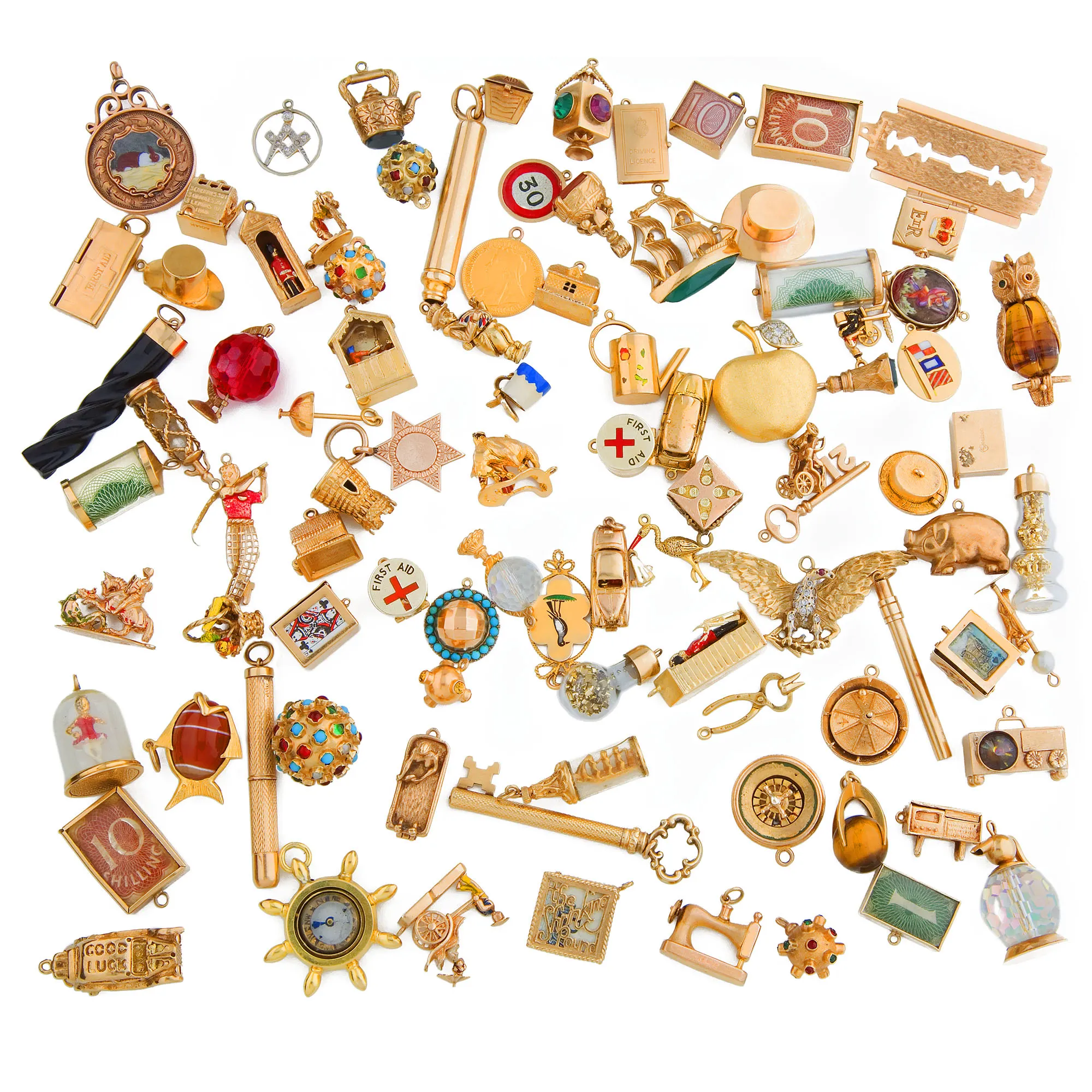 Anina Vogel Jewellery. Charms, chains and collected objects photographed with precise, quiet clarity.